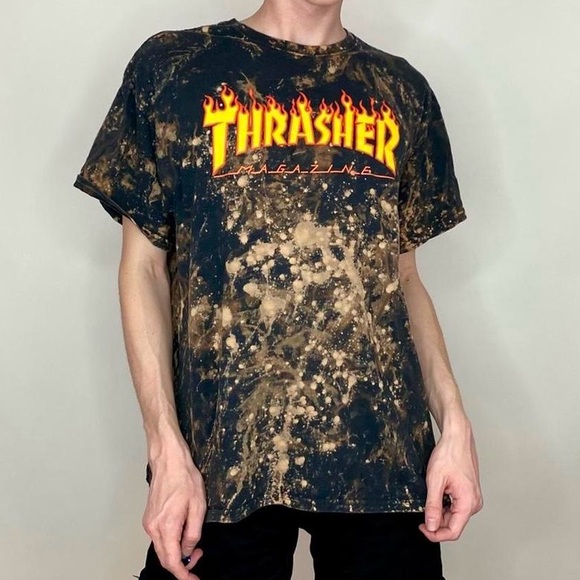 Thrasher Custom Bleached Fire tee - Picture 6 of 6